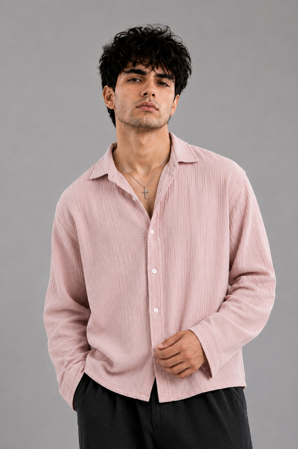 Pale Pink Gauze Shirt